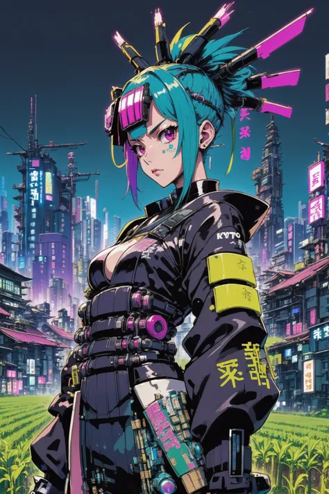 kyotopunk, cyberpunk, anime style, fantasy, Agricultural Land<lora:EnvyKyotopunkXL01:0.7><lora:EnvyBetterHiresFixXL01:0:hr=1>