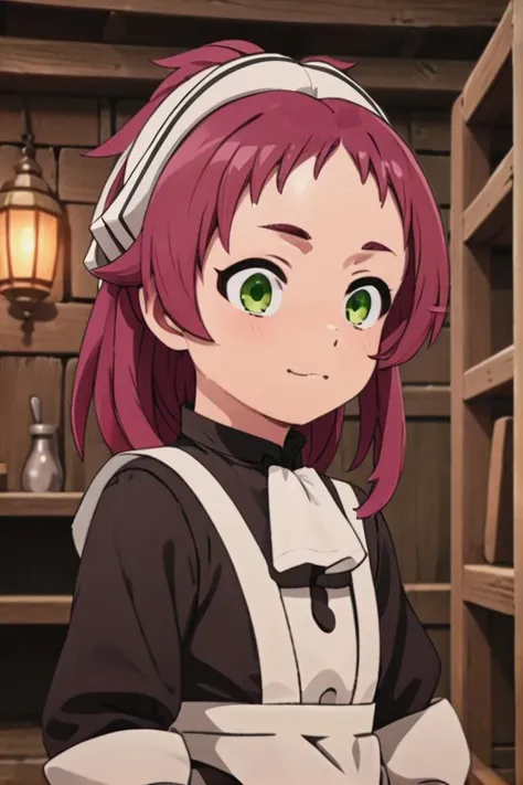 <lora:aisha-000023:0.7>
one 8-year old girl, (aisha greyrat), standing in a medieval tavern
she is looking at viewer, her face is detailed and smooth, her eyes are hyper detailed, masterpiece,
long sleeves, dress, green eyes, red hair, hairband, apron, maid, white hairband,
The soft lighting and detailed surroundings create an immersive environment where imagination runs wild,
draw it in the style of mushoku tensei,
hyper-detailed, high quality visuals, dim Lighting, sharply focused, octane render, 8k UHD