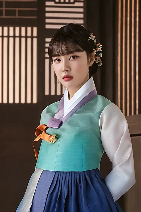 ((((Yoon)))), ((((bangs)))), <lora:staycYoon_v1:1>, RAW photo,physically-based rendering,(8k, best quality, masterpiece:1.2),(close up shot:1.2),octane render,extremely detailed CG unity 8k wallpaper,rim ligh,dark outdoor,streets,standing,(night,full moon:1.5),(long twist hair:1.2),(a girl is wearing hanbok:1.5),hyper realistic detail shiny skin,ultra detailed,(ultra realistic:1.5),(looking at viewer:1.4),(intricate:1.2),(photorealistic:1.4),1girl,(skinny:1.3),detailed background, <lora:femaleNobleClassHanbok_v10:0.6>, (1girl)