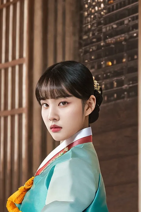((((Yoon)))), ((((bangs)))), <lora:staycYoon_v1:1>, RAW photo,physically-based rendering,(8k, best quality, masterpiece:1.2),(close up shot:1.2),octane render,extremely detailed CG unity 8k wallpaper,rim ligh,dark outdoor,streets,standing,(night,full moon:1.5),(long twist hair:1.2),(a girl is wearing hanbok:1.5),hyper realistic detail shiny skin,ultra detailed,(ultra realistic:1.5),(looking at viewer:1.4),(intricate:1.2),(photorealistic:1.4),1girl,(skinny:1.3),detailed background, <lora:femaleNobleClassHanbok_v10:0.6>, (1girl)