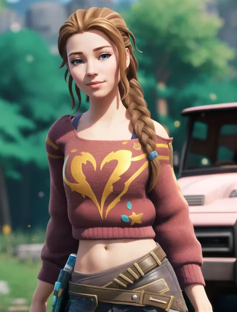 redhead girl with a braid, dilated pupils, blue eyes, unreal engine render, rosy cheeks with freckles, good cinematic lighting, camp half-blood, in-game cinematic <lora:Haven_V2:0.8>
