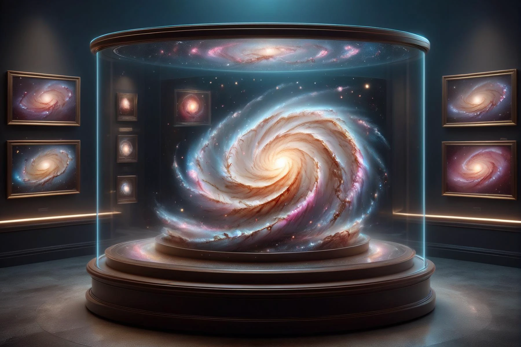 small colorful mad-spiral-galaxy in display case, museum in the background<lora:DisplayCaseXL:0.7> <lora:Spiral_Galaxies_SDXL:0.8> <lora:great_lighting:1> great lighting <lora:sd_xl_dpo_lora_v1:1> <lora:aesthetic:1> aesthetic, (masterpiece:1.2), best quality, (hyperdetailed, highest detailed:1.2), high resolution textures