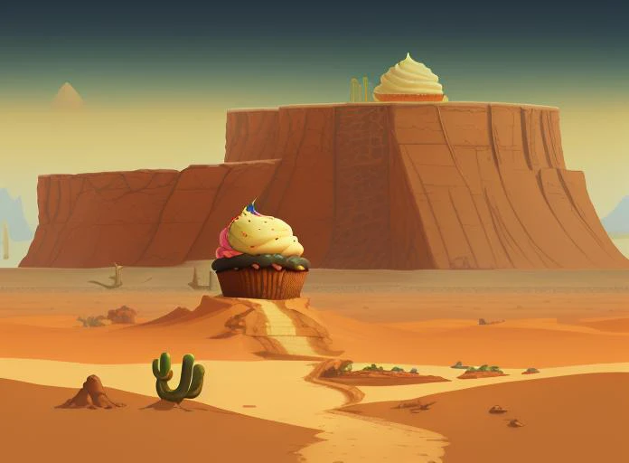 <lora:background-terraria-richy-v1:1.0>, (terrariabackground:1.1), sand, desert, oasis, (giant cake, giant ice cream:1.1), depth of field, video game background, platformer game,