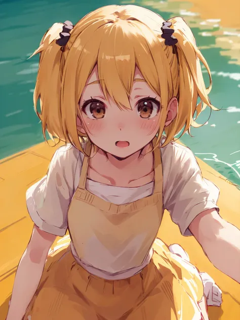 <lora:HitokaYachi:0.6>,high res,best quality, Hitoka Yachi, blond, solo, 1girl, cute,detailed eyes, ((brown eyes)),