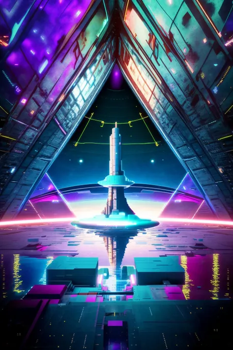 (  cyberspace_background ),  a large iceberg with a tower in the middle of it