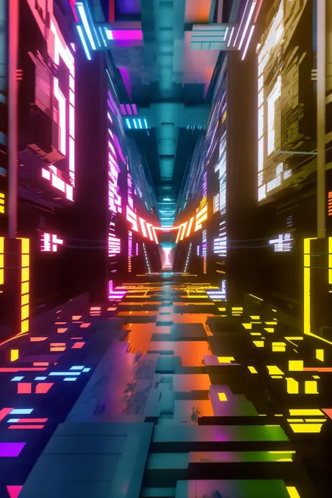 ( cyberspace_background ), a long hallway with a bunch of lights