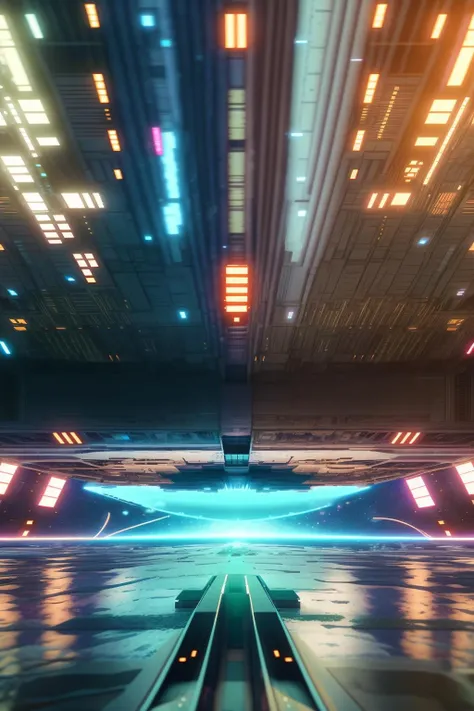 ( cyberspace_background ), a large space ship is docked in a harbor
