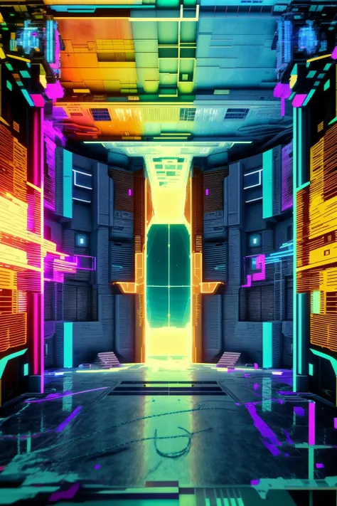 ( cyberspace_background ), a building with graffiti on the side of it