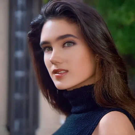 portrait of sexy skswoman, wearing black turtleneck and blue jeans, background Paris in autumm, epic (photo, studio lighting, hard light, sony a7, 50 mm, matte skin, pores, colors, hyperdetailed, hyperrealistic) <lora:Jennifer Connelly:1.2>