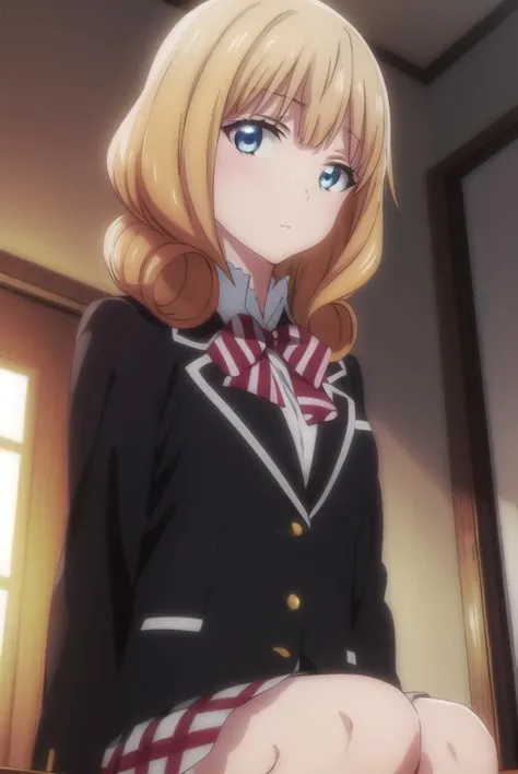 rikasaionji, <lora:rika saionji s1-lora-nochekaiser:1>,
rika saionji, blue eyes, orange hair, freckles,
BREAK skirt, gloves, bow, school uniform, jacket, plaid, plaid skirt, blazer,
BREAK indoors, classroom,
BREAK looking at viewer,
BREAK <lyco:GoodHands-beta2:1>, (masterpiece:1.2), best quality, high resolution, unity 8k wallpaper, (illustration:0.8), (beautiful detailed eyes:1.6), extremely detailed face, perfect lighting, extremely detailed CG, (perfect hands, perfect anatomy),
