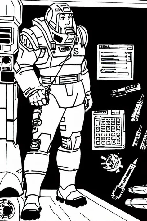 TheMechwarriorRPGArt a technician in uniform and mech