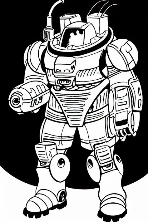 TheMechwarriorRPGArt a technician in uniform and mech