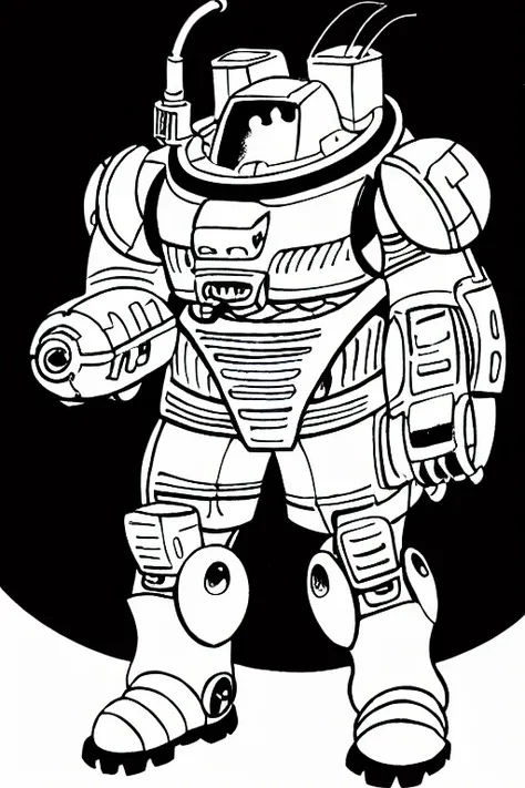 TheMechwarriorRPGArt a technician in uniform and mech