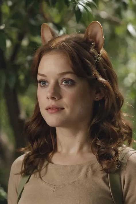 RAW photo of sks woman as a chipmunk, 8k, highres, absurdres, sony a7, 50 mm, Award winning photo, <lora:locon_janelevy_v1_from_v1_64_32:1.2>