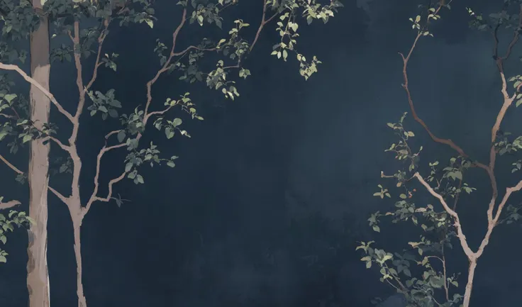 wallpaper, <lora:Mix patterns:0.2>,solo, <lora:Chinese style illustration v2:0.8>,Dark blue background, (with some lines on the four corners of the picture as decoration), (with a tree in the middle)