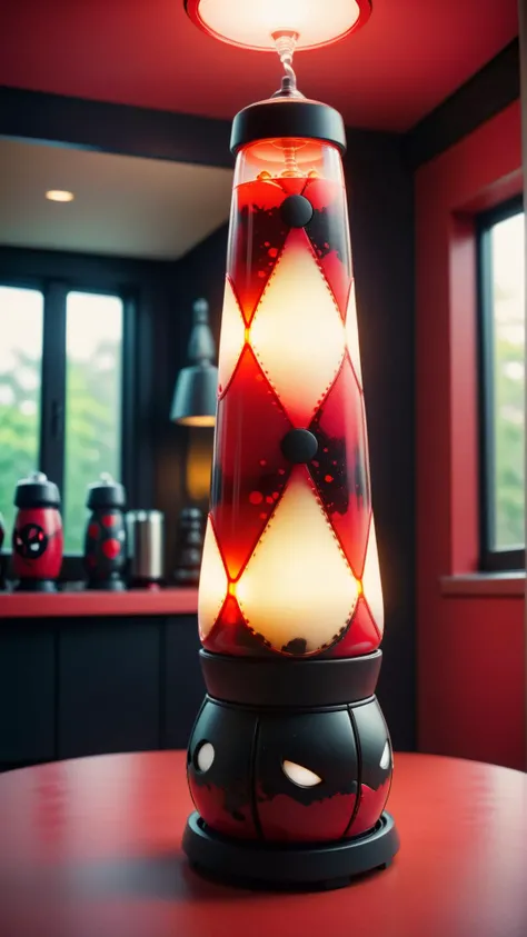 <lora:DeadpoolStyleXL:1>DeadpoolStyle lava lamp, 24mm, (analog, cinematic, film grain:1.3), Bokeh DOF, (Masterpiece:1.3) (best quality:1.2) (high quality:1.1)
