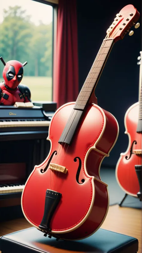 <lora:DeadpoolStyleXL:1>DeadpoolStyle concerto, glissando, country rock
, 24mm, (analog, cinematic, film grain:1.3), Bokeh DOF, (Masterpiece:1.3) (best quality:1.2) (high quality:1.1)