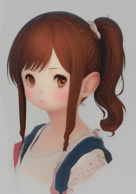 masterpiece, best quality, ultra-detailed, illustration, 1girl, brown eyes, brown hair, side ponytail, looking at viewer, <lora:lalafell ver.1:1>