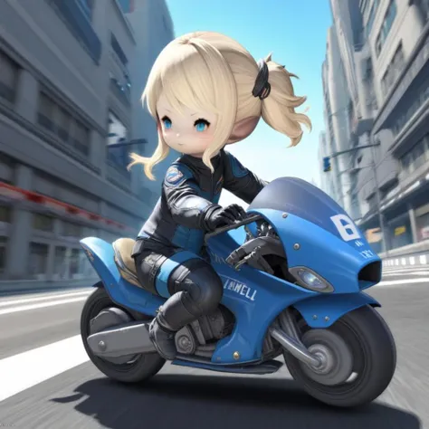 lalafell, (1girl:1.2), solo, dynamic pose, action, speed lines,
blonde hair, blue eyes, twintails, hair ornament,
pilot suit, female child,
<lora:SDXL_lalafell_Beta(low resolution):1>, <lora:add_detail:0.3>, motorcycle, riding, street, traffic light, looking to the side, looking at viewer,