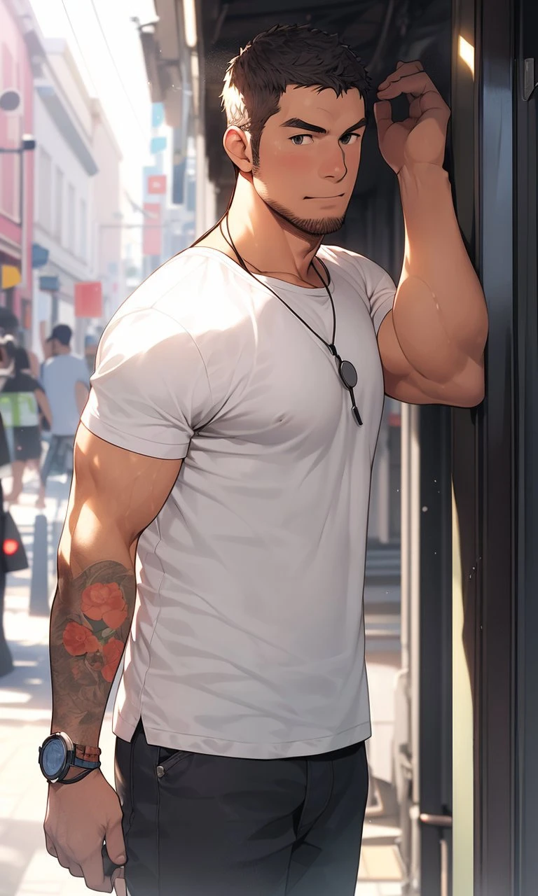 mature male, casual, nijimale<lora:Nijimale-Glimmer:0.9>