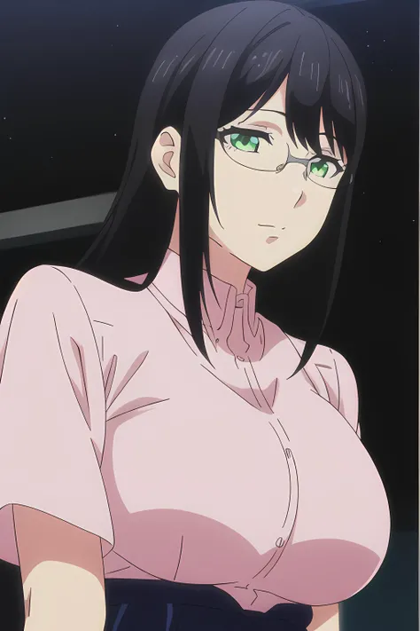(Night:1.7), Japan, Tokyo, CityView, Before Window,
Standing at attention,
pink shirt ,blue skirt, pantyhose,
<lora:Yuzuki_Hanyu_World_End-KK77-V1:0.7>,black-framed glasses,
green eyes,black hair,bangs,long hair,
1 girl, 24yo,mature female,Beautiful Finger,Beautiful long legs,Beautiful body,Beautiful Nose,Beautiful character design, perfect eyes, perfect face,
looking at viewer, in the center of the image,(Upper_body),(Focus on her face),
NSFW,official art,extremely detailed CG unity 8k wallpaper, perfect lighting,Colorful, Bright_Front_face_Lighting,
(masterpiece:1.0),(best_quality:1.0), ultra high res,4K,ultra-detailed,
photography, 8K, HDR, highres, absurdres:1.2, Kodak portra 400, film grain, blurry background, bokeh:1.2, lens flare, (vibrant_color:1.2)
(Beautiful,large_Breasts:1.0), (beautiful_face:1.5),(narrow_waist),