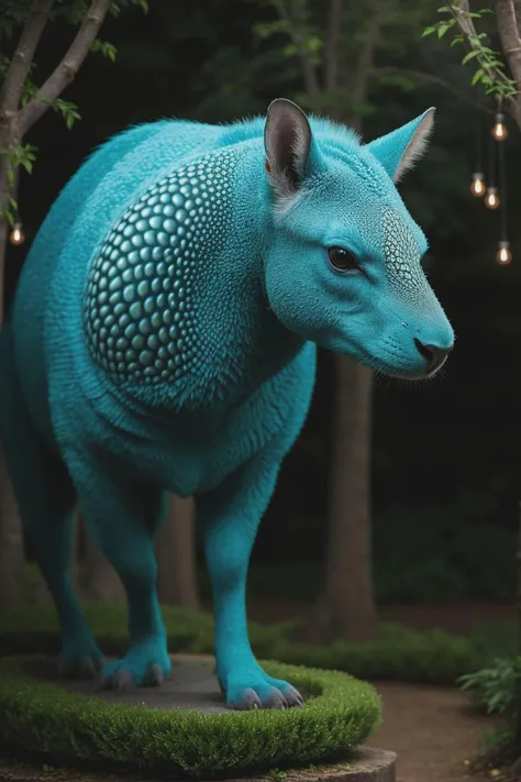 In an enchanted garden, the "Luminous Guardian," a creature with exquisitely detailed scales resembling glowing gemstones, embodies both eerie beauty and a charming cuteness. (((detailed scales))) (((enchanting garden))) (((luminous creature))) (((eerie beauty))).