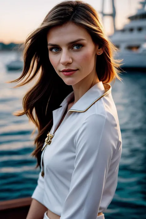 ClaireD_SoloTI_v1,
Dressed in Nautical Elegance (sexy sailor attire), (sunlit harbor:1.1), (alluring close-up on the deck), playful and confident charm, (soft sunlight reflecting off the water), artfully composed photography, 35mm, vibrant and natural ambient light, rich and lively hues, intricately detailed, (High Detail:1.1), Seductively poised, nautical, bright and engaging lighting, (sultry expression in the frame), (captivating gaze details), smooth textures, maritime, ((sexy sailor allure)), vivid tones, nautical details, enticing charm, natural contrasts,
<lora:add_detail:0.6> epiCPhoto, PA7_Portrait-MCU,