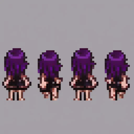 (masterpiece), (highly detailed), PixelartFSS, woman standing in small room, full body, bare arms, bare shoulders, cowboy shot, lingerie, gnarled wood walls background, 1girl, solo, (small breasts), (solo), (belly button), (midriff dress), (multi-color lingerie), (intricate lace designs), (see through lingerie), (transparent lingerie), bright colors, long hair, (black hair), pale skin, full body, small butt, slim, athletic, instagram, perky breasts, goth, relaxed, (purple eyes), (glowing eyes), beautiful hair accessories, plain background, (white background), solid background