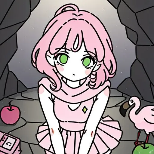 <lora:jianbihua:0.7>,1girl,Hidden cave with ancient runes and magical artifacts.,Light through a prism or crystal for interesting reflections (Prism Reflections).,1girl Sitting with legs extended and arms reaching forward wearing Apple green Cowl-neck top with Flamingo pink Peplum skirt,Pink and peach peekaboo highlights Tousled Bob,Sarcastic,Medium and grapefruit sized breasts,, (masterpiece, best quality, high quality, highres, ultra-detailed),