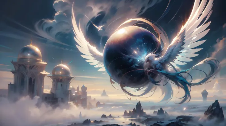 (masterpiece, best quality, fullscreen), [(full body:0.1)::0.1] (photo of a Nestled [cloud, air] [magical being:creature:0.2]:1.1), ([Spherical:Angular:0.3] body shape:1.6), (Anthropomorphic:0.9), (Icarus Wings (enchanted wings made from wax and feathers):1.1), (two Petite eyes:1.2), (very long white hair:[1.1:0.1:0.2]), (strong wind visible through ink cloud Flowing :1.4), (look at the viewer), (background representing Mountaineer and Meadow:1.1), (Sienna Blue Hour Light:1.2), <lora:EFFECT WorldofMist:0.4> worldofmist, <lora:EFFECT Cloudify:0>, <lora:MONSTER kUglyCreaturesV2:0.3> U61yCre4ture, <lora:LIGHT epi_noiseoffset2:0.2>, <lora:QUALITY add_detail:0.4>, (Full body Shot, Shallow Focus Shot, Low Angle Shot:[1.2:0.5:0.1]), heavily detailed, (asymmetric composition:1.4), (sharp focus), <lora:EFFECT Magic card fakemtg_label:1> fakemtg, extremely detailed, intricate, very elegant, seductive, beautiful, scenematic lighting, digital painting, highly detailed, artstation, concept art, smooth, sharp focus, illustration, ayami kojima, daz studio genesis iray