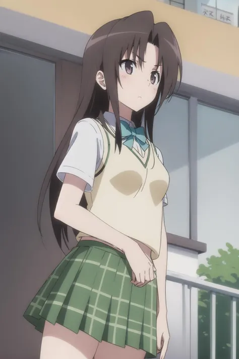 kujo_rin, 1girl, solo , school uniform, skirt,