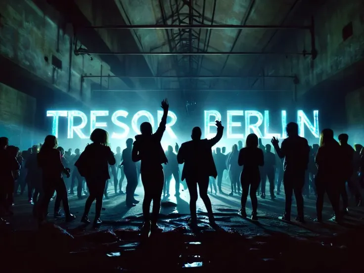 "TRESOR BERLIN" text logo <lora:Harrlogos_v2.0:0.75> underground techno, crazy concert crowd dancing, people dancing in ral-blacklight darkroom, ral-blacklight bold wildstyle graffiti style <lora:ral-blacklight-sdxl:1.2>