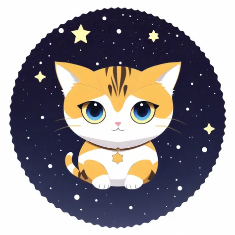 portrait of cute furry cat anthro, flat shaded, (flat color:1.2), high contrast, outline, clean, vector, cute clip art, cartoon, super cute anime, looking away, upper body, (full body: 1.3) , above waist, flying midair, (cold winter night stars:1.3), glow, limited palette, cute focus,
white fur, yellow eyes, chibi,
Andersen Sarah, Beaton Kate, Corben Richard