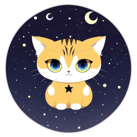 portrait of cute furry cat anthro, flat shaded, (flat color:1.2), high contrast, outline, clean, vector, cute clip art, cartoon, super cute anime, looking away, upper body, (full body: 1.3) , above waist, flying midair, (cold winter night stars:1.3), glow, limited palette, cute focus,
white fur, yellow eyes, chibi,
Andersen Sarah, Beaton Kate, Corben Richard