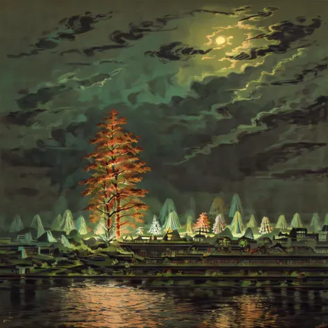<lora:La_nuit_de_Tour_Eiffel_style_1889-000001:1> forest at night
