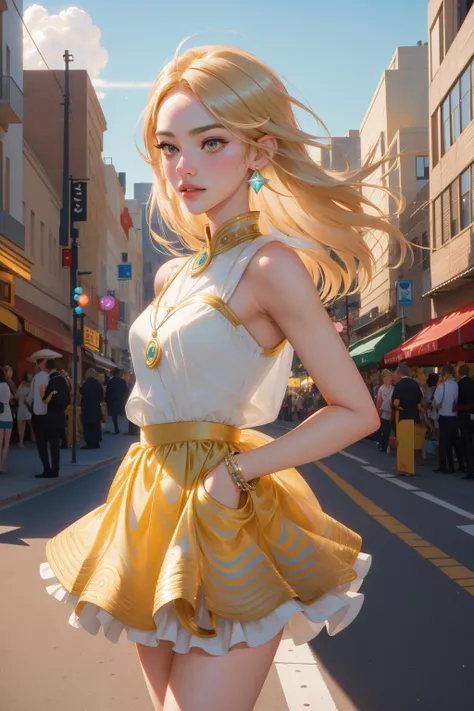 photorealistic,realistic, solo, photorealistic, best quality, ultra high res, 1girl,, , blonde hair in a ponytail, wearing a yellow sundress, breeze blowing through the grass,, , 1girl,, beautiful, masterpiece, best quality, extremely detailed face, perfect lighting, 1girl, solo,, , best quality, ultra high res, renatadaninsky 
