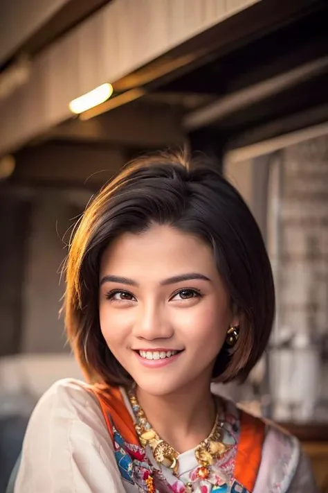 <lora:paingpt:1.2>, paingphyothu, 1girl, woman, light smile, looking at viewer, ultra-detailed, close-up,