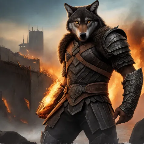 (detailed fenris wolf), (wearing runes armor), ragnarok, destroyed city after nuclear blast flodded with (black water:1.0), post apocalyptic, warzone, fire , smoke
BREAK
masterpiece, best quality, ultra realistic, 4k, 2k, (intricate, high detail:1.2)