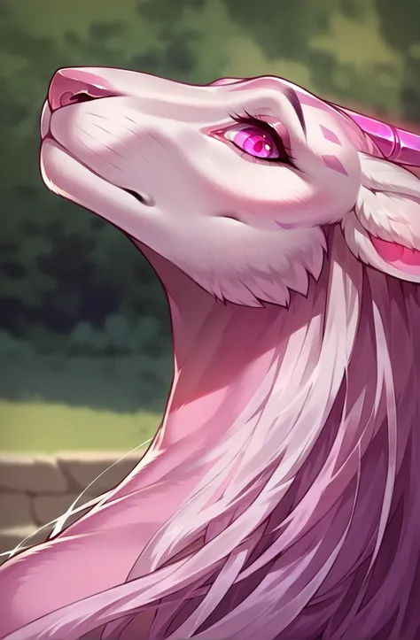 score_9,score_8_up,score_7_up,score_6_up,score_5_up,score_4_up,<lora:aesthetic_witchy:0.6>,witchyaesthetic,witchyset20,1girl,solo,looking at viewer,realistic,blurry background, magenta eyes, witchyset42,, source_explicit, , puce hair, holding dagger, , , pink dress, , , meadow, very long hair, from side,portrait,close to face, closed mouth, tail, ,<lora:AsuraXL:0.8>,,