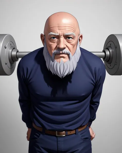 <lora:instruction_manual:1>, instruction_manual, model kit, mechanical arms, beard bald old man