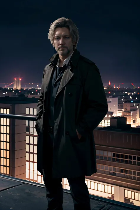 ((masterpiece, best quality))
<lora:DHank:0.8>
DHank, 1boy, solo, On a high-rise rooftop, sharp black trench coat, city lights below, hands in pockets with a mysterious gaze into the distance