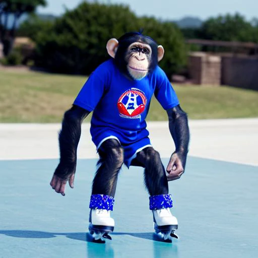 chimp boy skating in the skate park