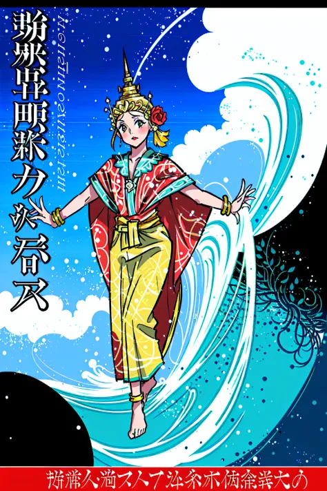 (((best quality)), ((masterpiece)), (detailed),:1.3) (1girl, (Nangseeda ThaiRoyalDancer,Golden:1.2):1.3), thai TRaditional Dress, full body, Original Character, Volumetric Lighting,(Makoto shinkai Style,Sky Cloud,Sky Glass,Aurora,Rainbow,Sea,Shore,Wave Tsunami,Madoka,OrangeRoad,Manga Cover,Shonen Jump Cover,Coverart:1.2),(Chiaroscuro:1.2) Best Shadows, Shallow Depth of Field, Stunningly Beautiful Girl, Petite, Delicate Beautiful Attractive Face,Leica 35mm,F1.2,Award winning Photography, <lora:nangseeda3216clip2:1>
<lora:makotoShinkaiSubstyles_offset:1>
