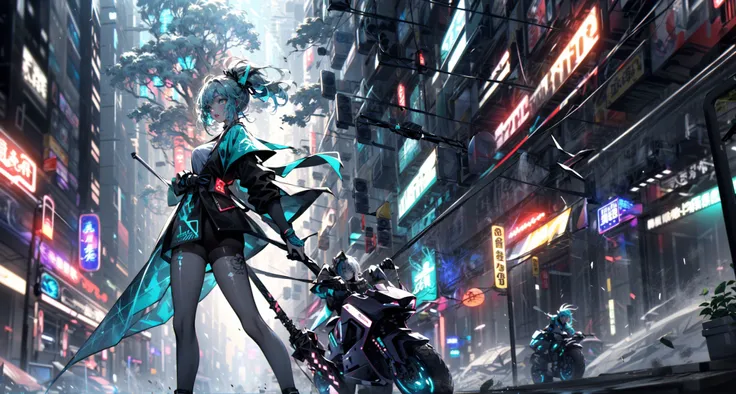 (dramatic, gritty, intense:1.4),masterpiece, best quality, 8k, insane details, intricate details, hyperdetailed, hyper quality, high detail, ultra detailed,(wide-angle lens,Panoramic:1.2),
Cyberworld,Transparent clothes,1girl,solo, glowing ,night,A shot with tension(sky glows aqua,Visual impact,giving the poster a dynamic and visually striking appearance:1.2),Chinese Zen style,impactful picture,
<lora:[SZW:foCyberworld_20230622141420-000018:0.95>