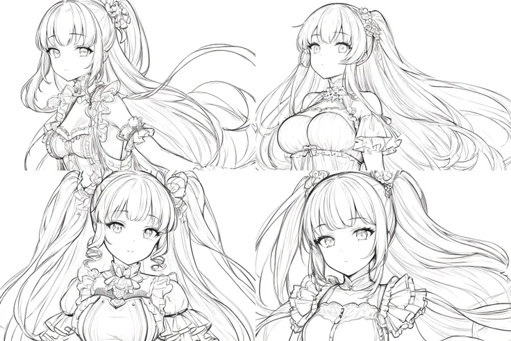 masterpiece, best quality, master, best quality, 1girl, simple background, white background, __hair__, __costume__, ((sketch)),lineart, solo, yoneyama mai,, masterpiece, best quality,