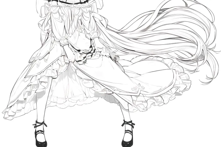 masterpiece, best quality, master, best quality, 1girl, simple background, white background, __hair__, __costume__,lineart, solo, yoneyama mai, full body, masterpiece, best quality,