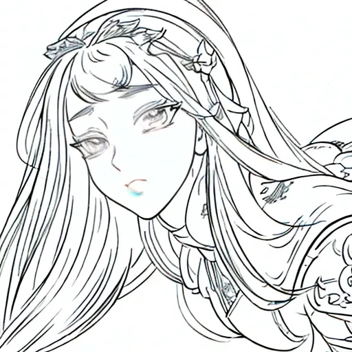 masterpiece, best quality, (detailed background),High contrast, beautiful anime girl, fullbody, anime girl ,beautiful detailed face, dynamic angle, (white background:1.5),((sketch)),clean lineart, fantasy art, artstation, anime style, slightly parted lips, big beautify eyes, Genshin Impact style, <lora:animeLineartStyle_v20Offset:1>