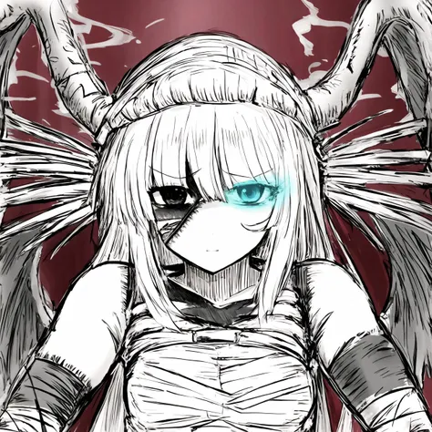 official art, official artstyle, game cg, 1girl, jabberwock, bandages, nice hands <lora:envybetterhandsLocon_beta2:1.0> <lora:jabberwocky:0.85> <lora:incomingHugKiss_v12:1.0>