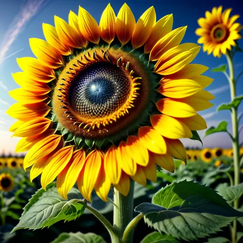 Photorealistic style creating paintings or photographs that closely resemble high-resolution photographs,  Sunflower ; Hematite ; conjecture ; Zircon, photorealism, closely resemble, high-resolution photographs, lifelike, precise, realistic, meticulous, technical,hyper detailed, maximum fidelity, quality, cinematic, subsurface scattering, maximal attention to correctness and detail, spectrographic illumination, rainbow environmental refraction, breathtaking, hyper realistic, hyper detailed, maximum fidelity, ultra high detail, ultra HD, professional RAW photography, luminous refractions, subsurface scattering, dynamic hdr tone mapping, maximal attention to correctness and detail