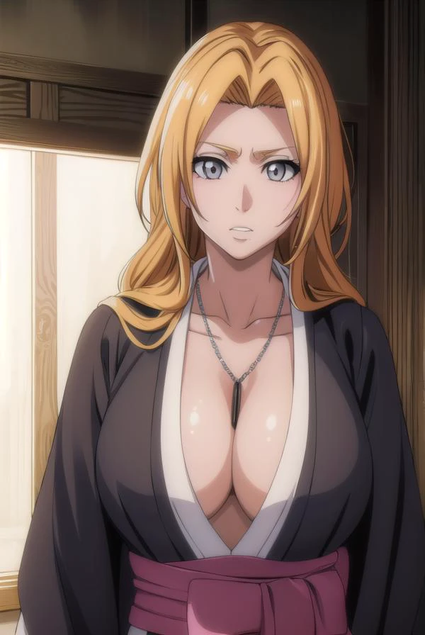 rangikumatsumoto, <lora:rangikumatsumoto-lora-nochekaiser:1>,
rangiku matsumoto, long hair, (grey eyes:1.5), orange hair, mole, mole under mouth, parted bangs,
BREAK long sleeves, cleavage, jewelry, japanese clothes, kimono, necklace, black kimono, hakama, black hakama, sash, white sash,
BREAK indoors, classroom,
BREAK looking at viewer, (cowboy shot:1.5),
BREAK <lyco:GoodHands-beta2:1>, (masterpiece:1.2), best quality, high resolution, unity 8k wallpaper, (illustration:0.8), (beautiful detailed eyes:1.6), extremely detailed face, perfect lighting, extremely detailed CG, (perfect hands, perfect anatomy),